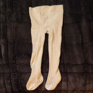 Carter's White Ribbed Infant Tights